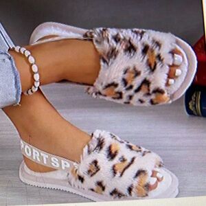 TS leopard slippers size 38/39 woman nwot